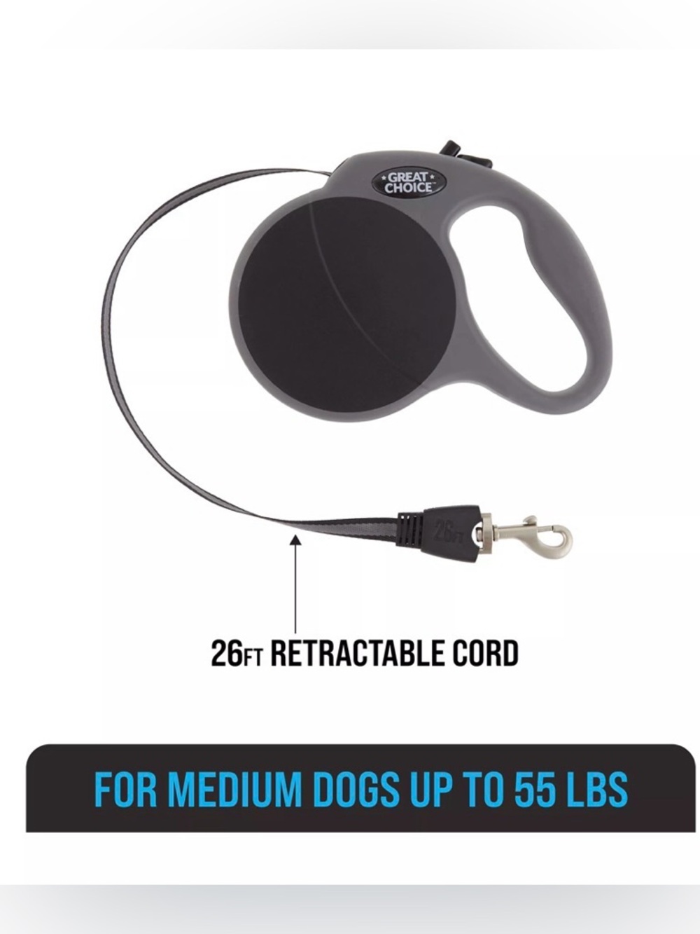 Great Choice Retractable + Extra Length Tape Dog Leash